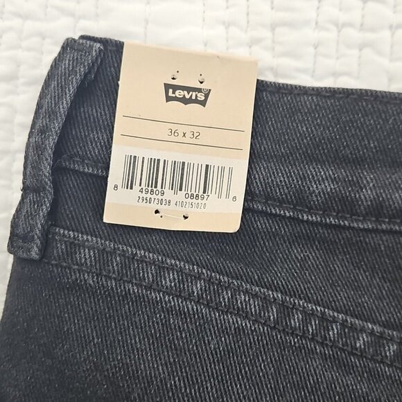 NEW Levi's 502 Jeans Men's 36x32 Black Tapered Leg NWT Stretch Denim Classic - Picture 13 of 16
